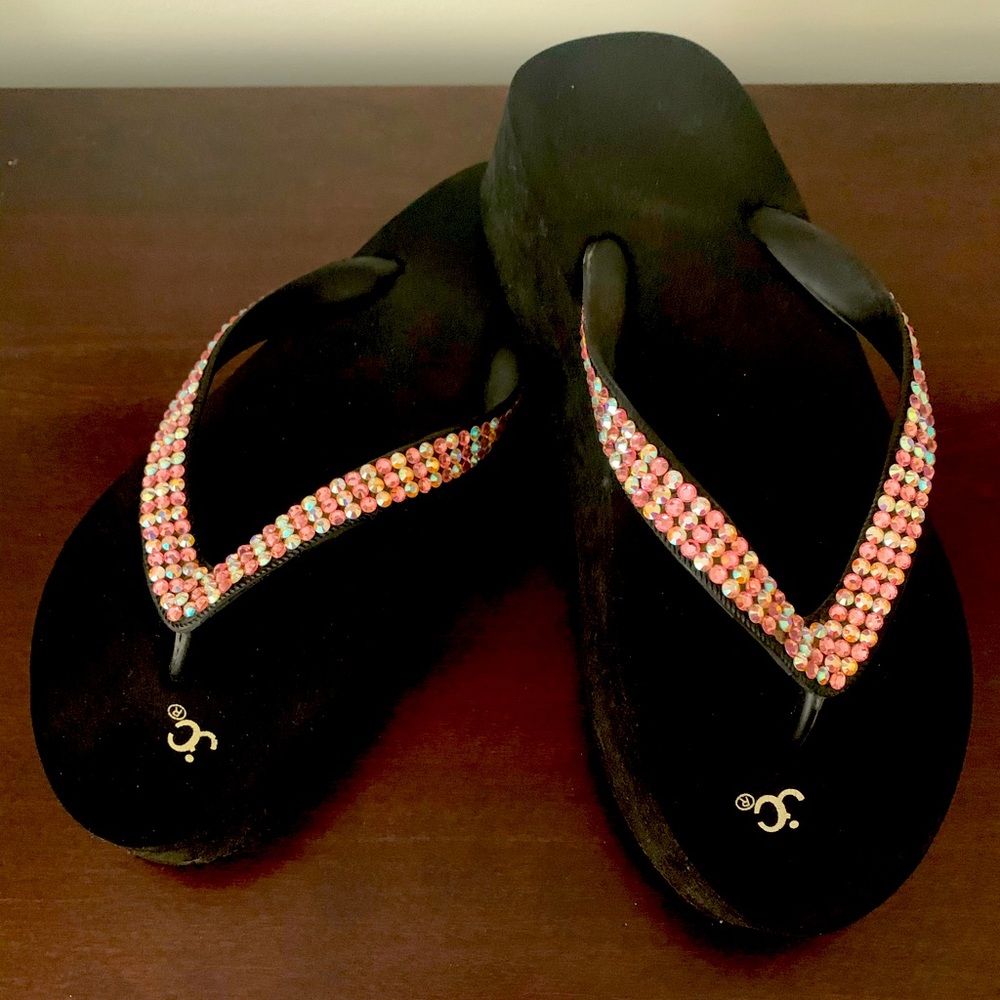 Swarovski crystal flip flops